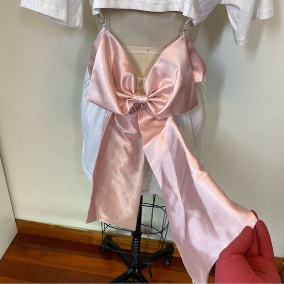 Ozlana Australia white cotton dress with bow  📦 - Picture 11 of 15